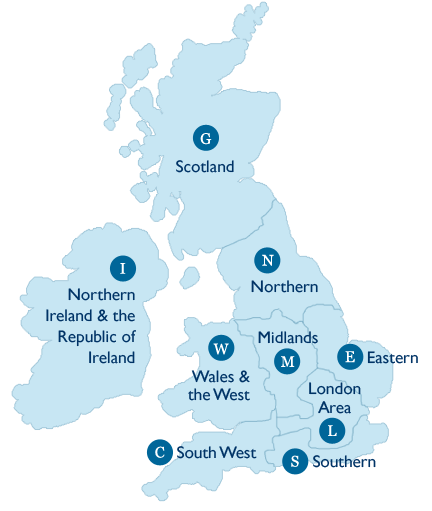 Regional map of the United Kingdom